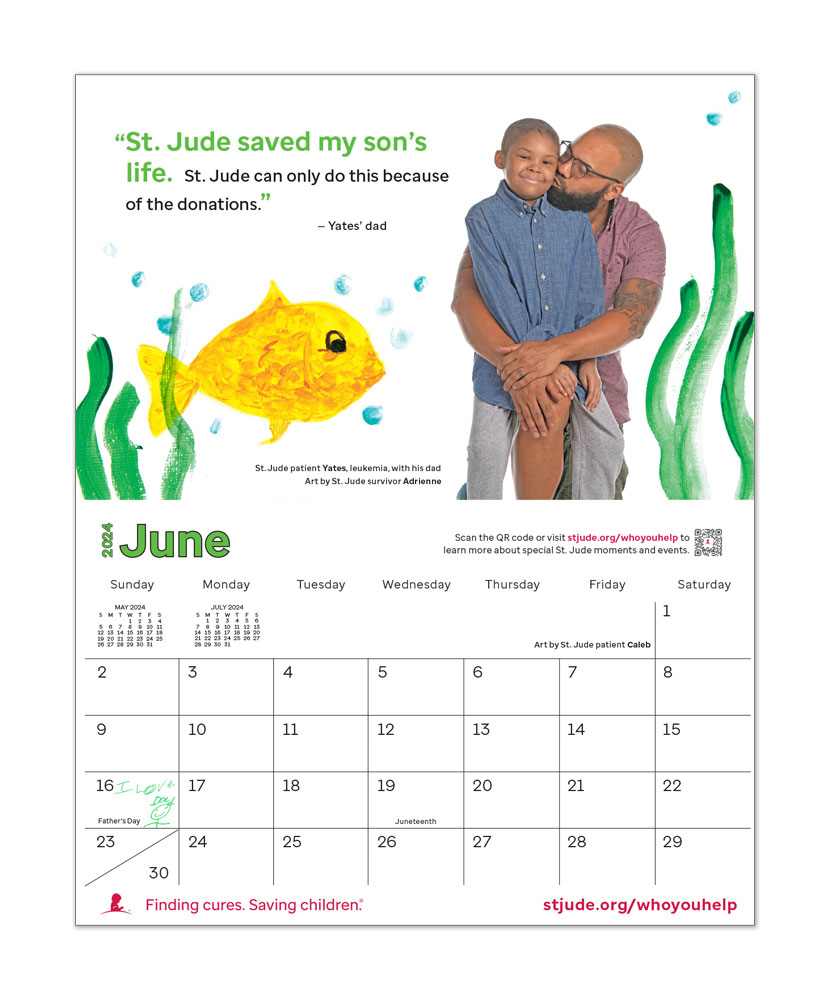 2024 St. Jude Patient Art Desk Calendar